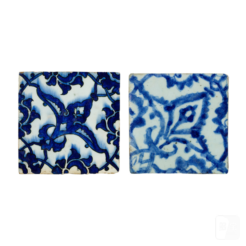 Two 'Dome of the Rock' pottery tiles